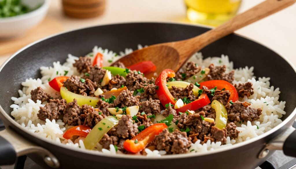 quick dinners featuring ground meat and rice