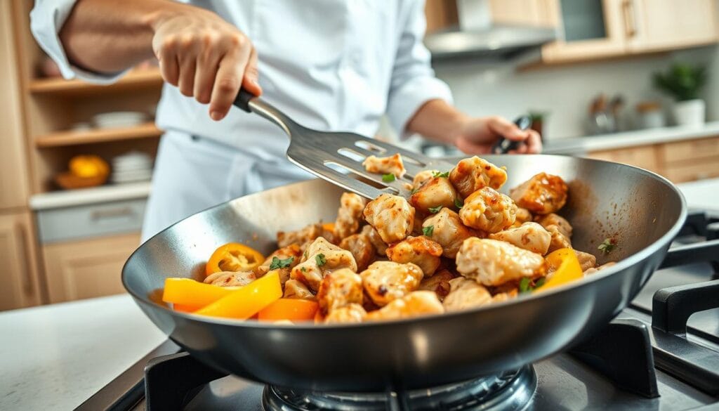 sautéing chicken moistened techniques
